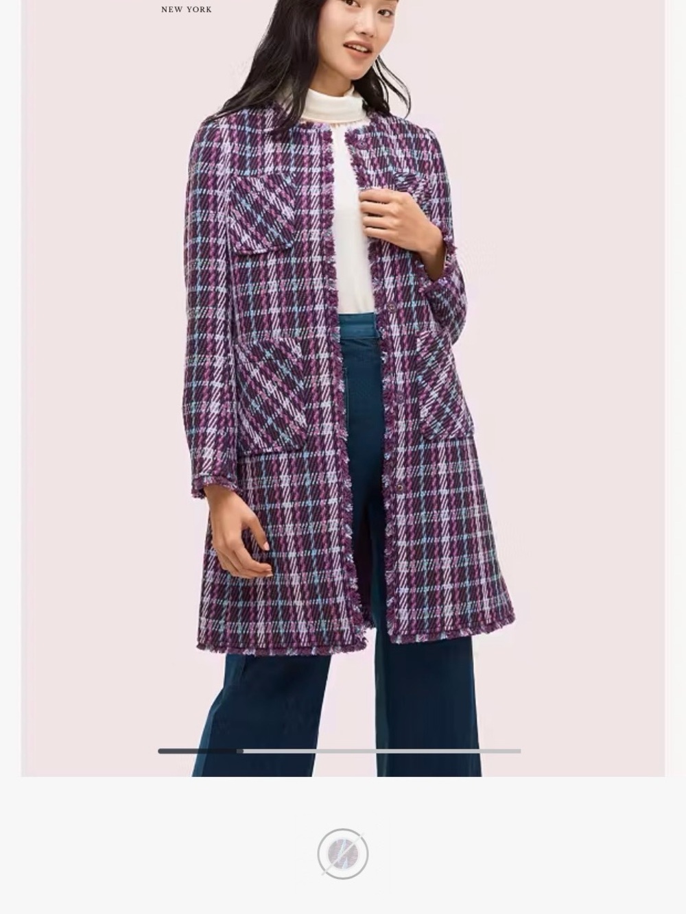 Kate Spade Plaid Tweed Coat